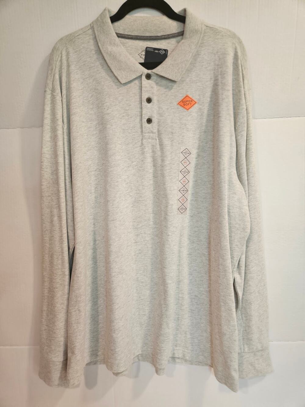 St. John's Bay Men's Super Soft Polo Shirt – Light Heather Gray – New with Tags